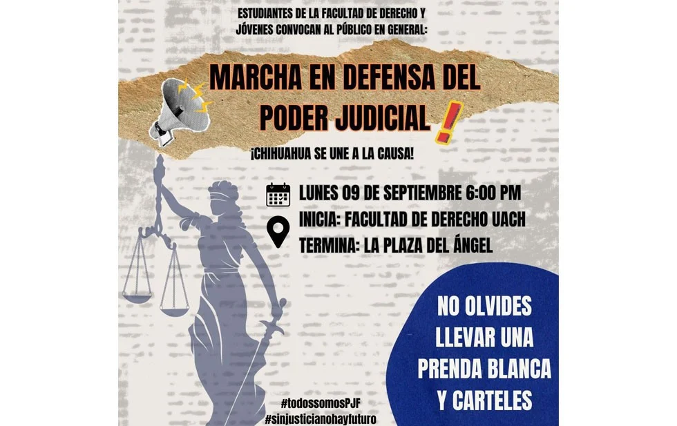 Poder Judicial del Estado organiza marcha en oposición a la Reforma Judicial